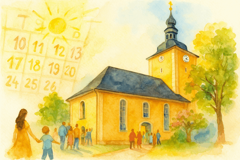 vor Der Kirche Langenwolschendorf